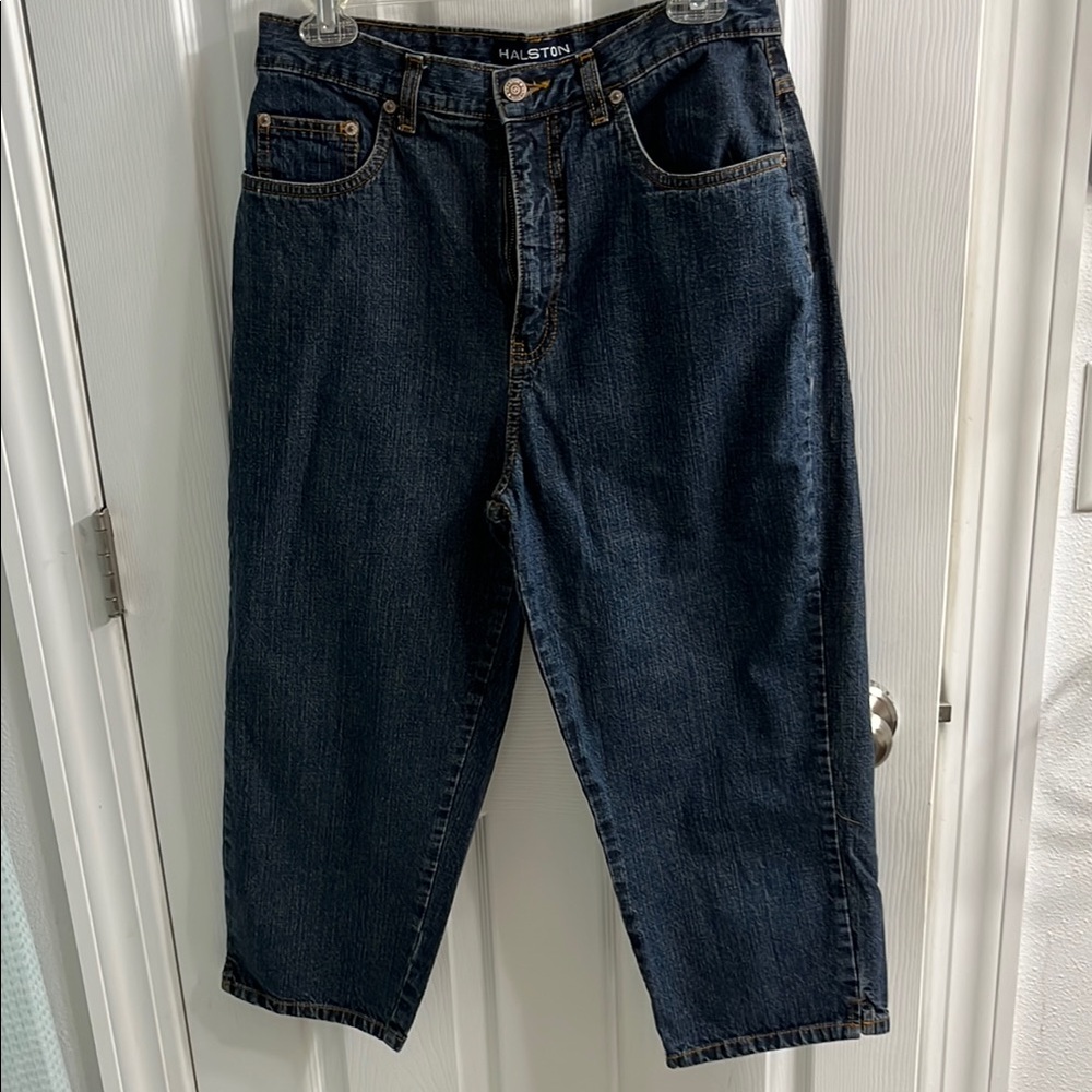 H by Halston Blue Relaxed Women’s Denim Capri Pants